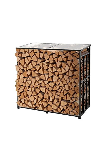 Vivatechnix Suport de lemne pentru seminee, cu acoperis, 1430 × 70 × 1430 mm,...
