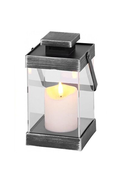 Strend Pro Felinar cu led Retro, gri patinat, 3xAAA, plastic, 10x18.5 cm
