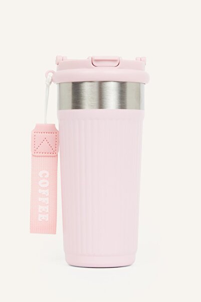 DeFacto Unisex 600 ml Thermos with Strap and Textured Cover H8535Axns