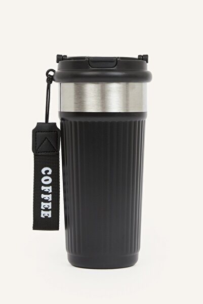 DeFacto Unisex 600 ml Thermos with Strap and Textured Cover H8535Axns