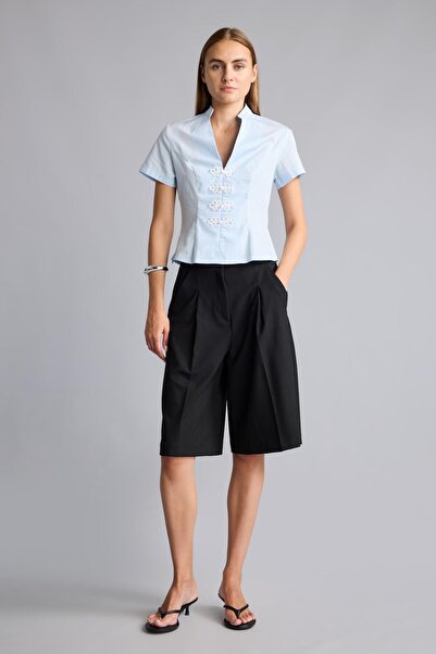 DeFacto High Waist Pleated Wide Leg Capri I7852Ax26Au