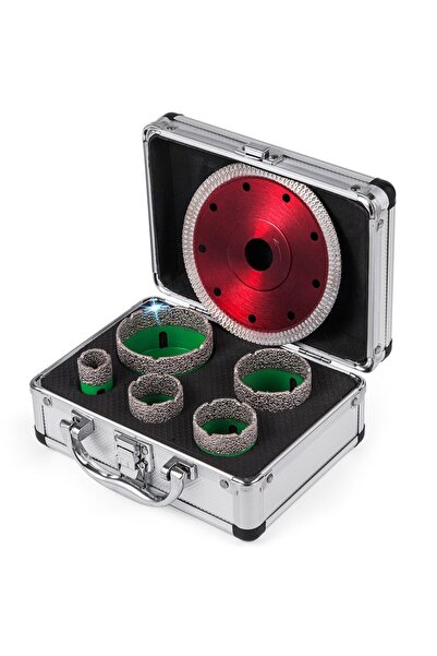 Strend Pro Set 5 carote diamantate si 1 disc taiere pentru gresie, 22-65 mm, ...