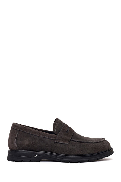 Derimod Men's Gray Suede Leather Casual Loafer Wm680033Ds