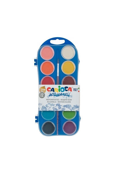carioca Set acuarele pentru pictură și desen, 12 culori – pensulă inclusă