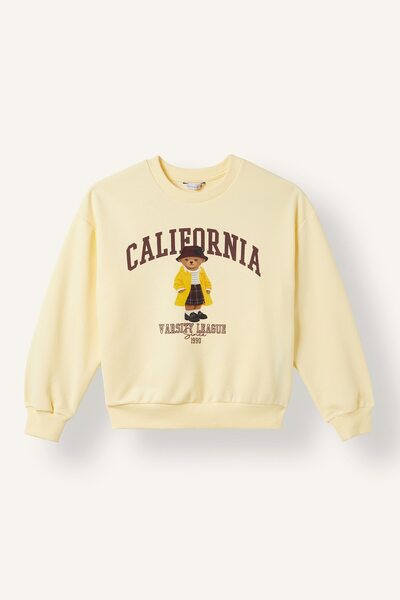DeFacto Hanorac Relax Fit cu gât crewneck și ursuleț pentru fete I4154A826AU