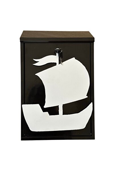 Vivatechnix Cutie postala Boat KRO-1231, otel, 400x250x100mm, Negru/Alb, 2 chei