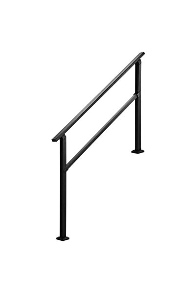 Vivatechnix Balustrada pentru 4-5 trepte exterioare, Negru, Otel, 1380 x 84 x...