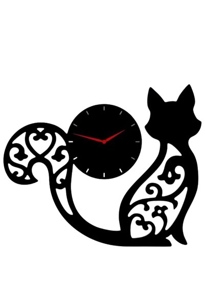 Vivatechnix Ceas de perete metalic Krodesign Fox, diametru 80 cm, negru