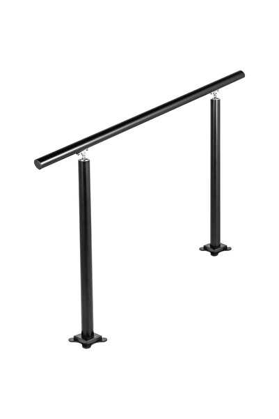 Vivatechnix Balustrada pentru 1-4 trepte exterioare, Negru, Aluminiu, Lungime...