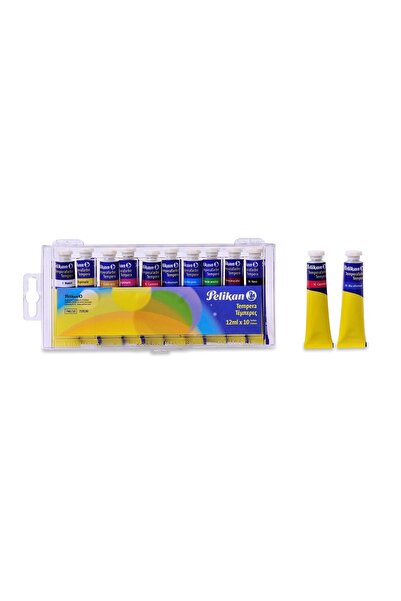 Pelikan Set acuarele pentru pictură și desen, 10 culori, 12ml – culori vii pe...