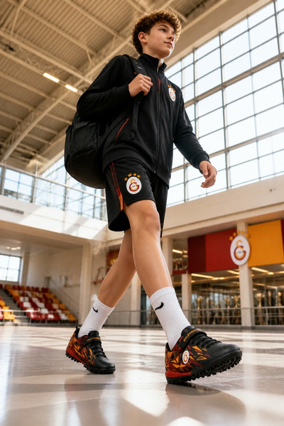 Galatasaray St-1413 Velcro Black Boys' Astroturf Field Shoes
