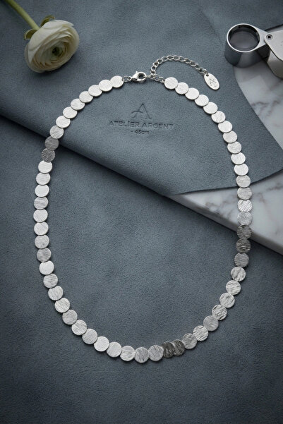 shopwave Plate Model Silver Color Brass Women's Necklace