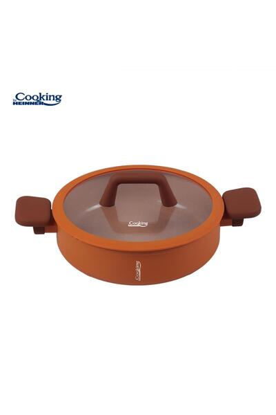 Heinner CRATITA ALUMINIU FORJAT CU CAPAC STICLA, 28 x 7.5 CM, 4.3 L, TERRA RO...