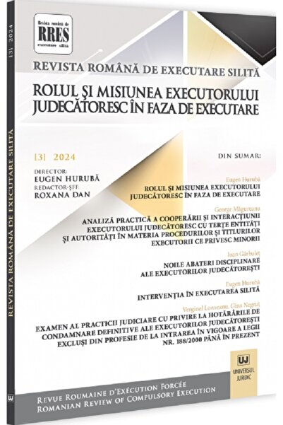 Universul Juridic Revista romana de executare silita Nr.3 din 2024