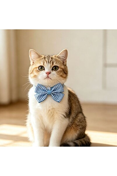 idei Checkered pet bow Patterned L7.5×W5 cm, adjustable collar 20‑36 cm, deco...