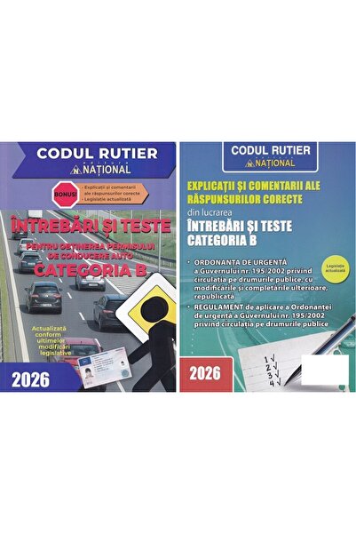 National Pachet 2 carti: Intrebari si teste pentru obtinerea permisului de co...