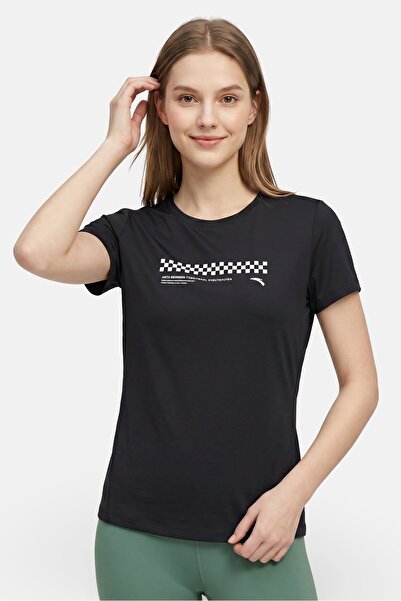 Anta Women Regular Fit Short Sleeve Running T-Shirt, Black