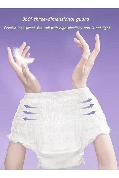 Generic سراويل داخلية نسائية للدورة الشهرية يمكن التخلص منها، مانعة للتسرب، رقيقة للغاية وقابلة للتنفس، للاستخدام النهاري، 360 درجة حماية °   سروال داخلي للدورة الشهرية فائق النعومة للتدفق الغزير، يحافظ على الجفاف والانتعاش، مقاس F/XL