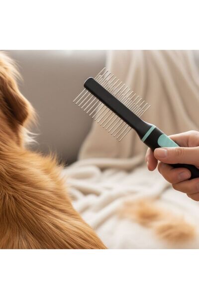 idei Grooming comb with two rows of teeth, size 6.5×22×2 cm, 83.5 g, practica...
