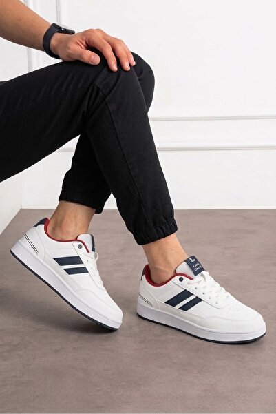 İmerShoes Günlük Erkek Sneaker Bağcıklı Oval Burun Dikiş Detay Tırtıklı Taban Bilek Destekli Spor Ayakkabı 351