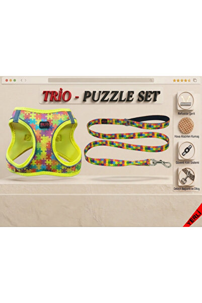 Trio Air -Mesh Küçük ve Orta Irk Kedi Köpek Göğüs Tasması Yumuşak, Nefes Alab...