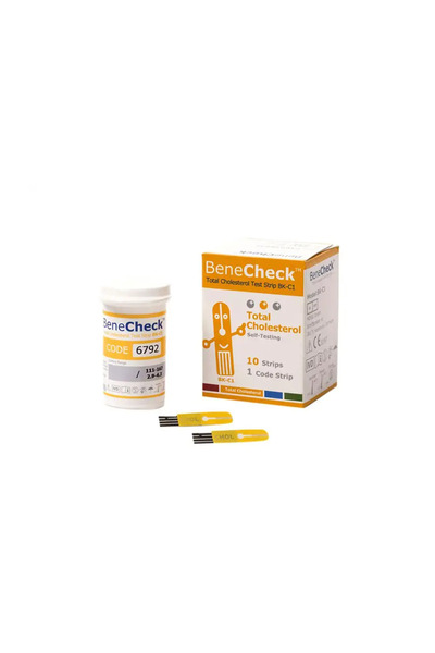 BeneCheck شرائط اختبار الكوليسترول الكلي BK-C2، 10 شرائط/علبة