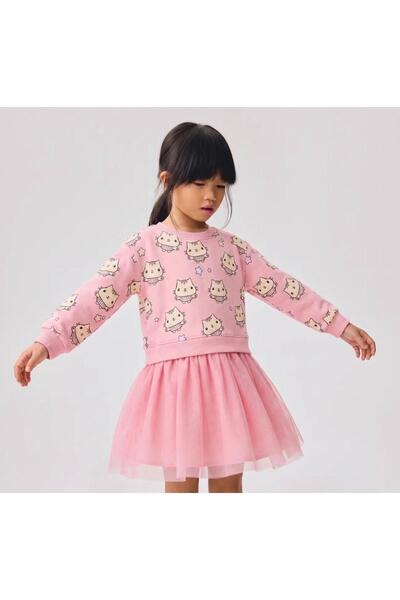 mirkidsclub Girl's Long Sleeve Tulle Skirt Dress