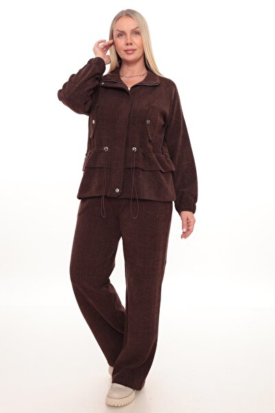 zitex High Collar, Adjustable Waist, Elastic Corduroy Fabric, Plus Size Track...