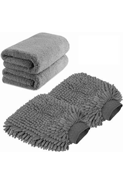 Arabest 4-Pack Car Wash Mitt,Scratch-Free Chenille Microfiber Double Sided Cl...