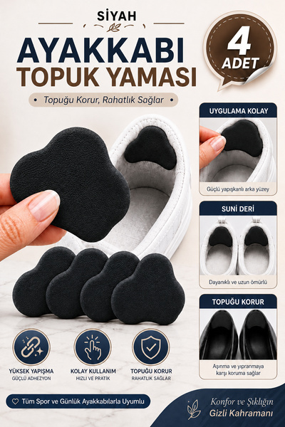 NZB Ayakkabı Topuk Yaması Siyah Suni Deri Yapışkanlı Ayakkabı Topuk Koruyucu ...