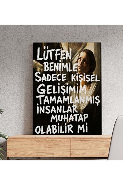 Bk Gift Vintage Klasik Sanat Esprili Sözlü Dekoratif Kanvas Tablo - 24