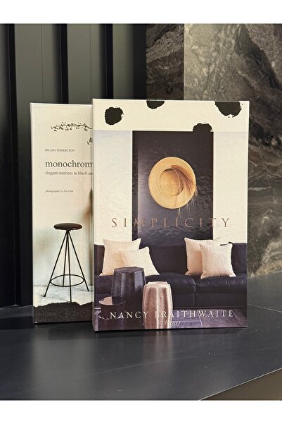 LUMEYA HOME Simplicity ve Monochrome Dekoratif Kitap Kutu Seti 2’li – Siyah b...
