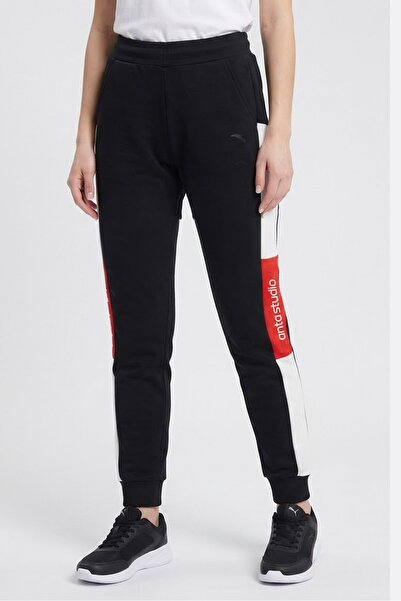 Anta Women Regular Fit Outdoor Sweatpants, Black