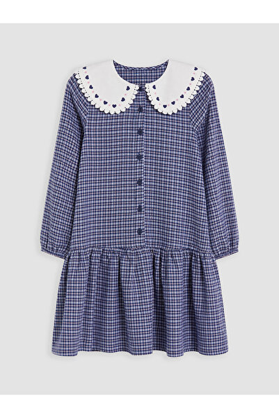 LC Waikiki I Bebe Roba Collar Checked Embroidered Girls' Dress from Freezen S...