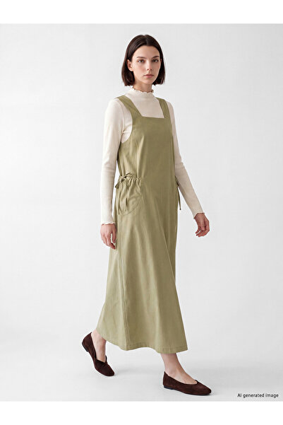 LC Waikiki I Kare Roba Collar Drawstring Pocket Gabardine Dress from Freezen ...