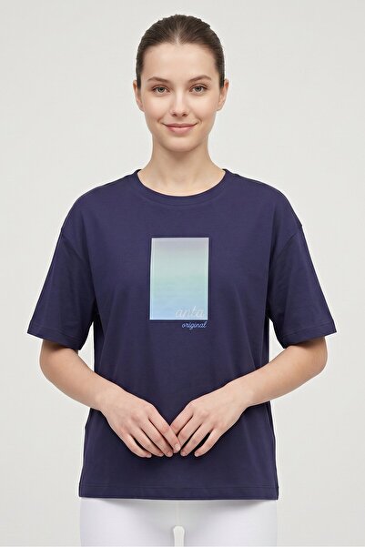 Anta Women Sportswear Fit Short Sleeve Outdoor T-Shirt, Navy