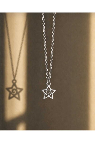 Corvus kolye&bileklik Star Spiral Steel Chain Necklace - Star Necklace, Pinte...