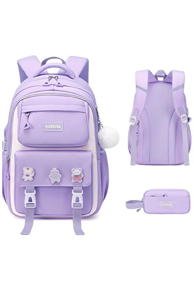 GGEROU 2pc set School bag with pencil bag,Waterproof School Backpacks for Gir...