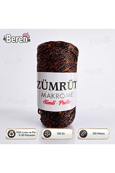 Zümrüt Simli Pullu Makrome Çanta Ve Supla İpliği - Renk 448-B - 150 Gr - 210 ...
