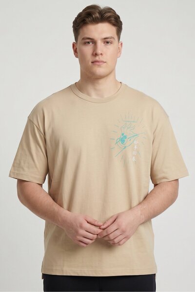 Anta Men Sportswear Fit Short Sleeve Outdoor T-Shirt, Beige