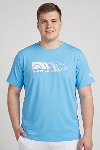 Anta Men Sportswear Fit Short Sleeve Training T-Shirt, Light Blue