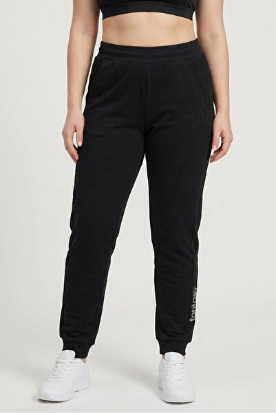 Anta Women Regular Fit Embroidered Logo Outdoor Track Pants, Black