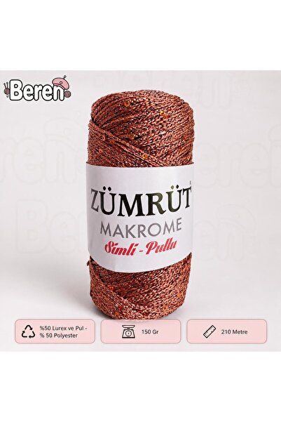 Zümrüt Simli Pullu Makrome Çanta Ve Supla İpliği - Renk 423 - 150 Gr - 210 Metre