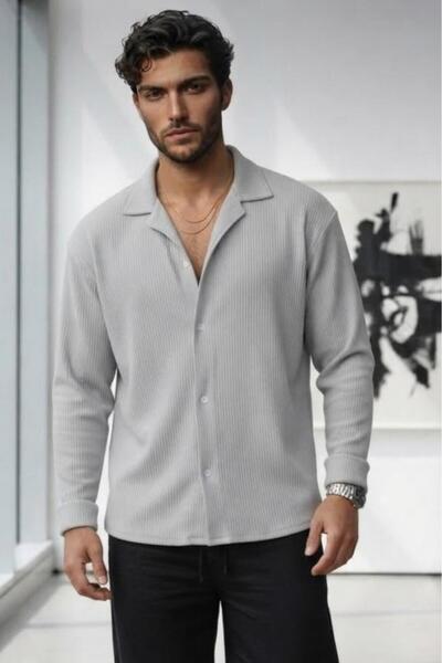CAST COLLECTİON Men's Nardogri Ottoman Corduroy Long Sleeve Shirt