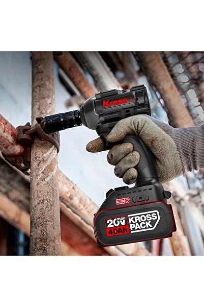 Kress KUB30.2SET 20Volt/4.0Ah. Li-ion Çift Akülü 300Nm Kömürsüz Profesyonel Şarjlı Somun Sıkma + 4 P