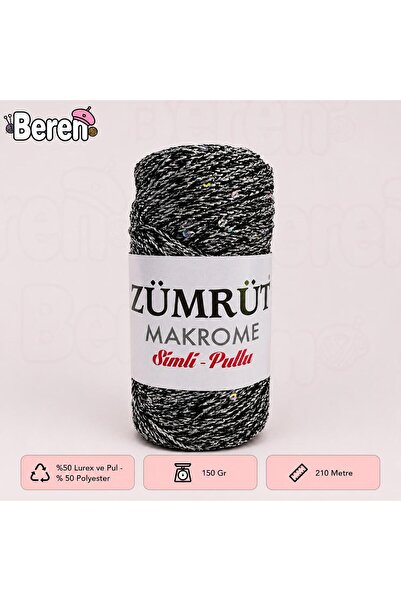Zümrüt Simli Pullu Makrome Çanta Ve Supla İpliği - Renk 448-2 - 150 Gr - 210 ...