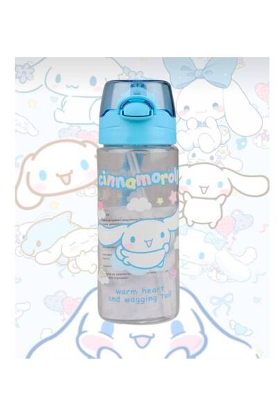 Parskidswear Cinnamoroll Yumuşak Silikon Pipetli Kulplu Kilitlenebilir Su Mat...