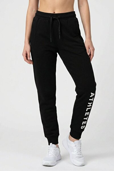 Anta Women Relaxed Fit Graphic Print Outdoor Track Pants, Black