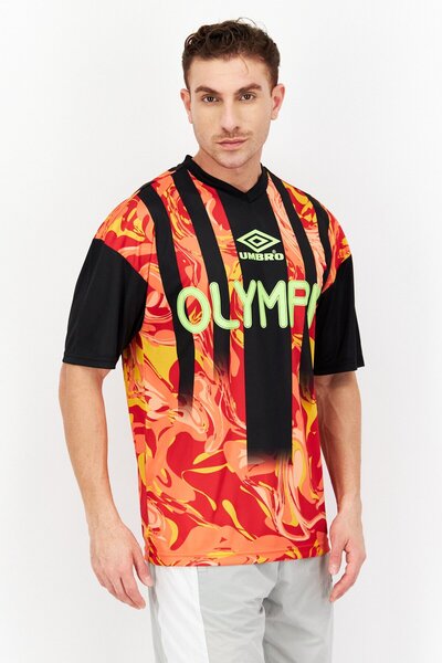 UMBRO Men Sportswear Fit Short Sleeve Training T-Shirt, Red Combo