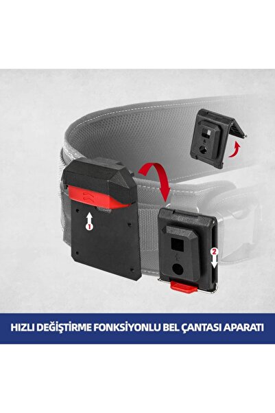 Workpro WP281079 Smart Clip Bel Tipi Alet Çantası Hızlı Tak-Çıkar Kemer Klipsi + Çanta Bağlantı Adaptörü